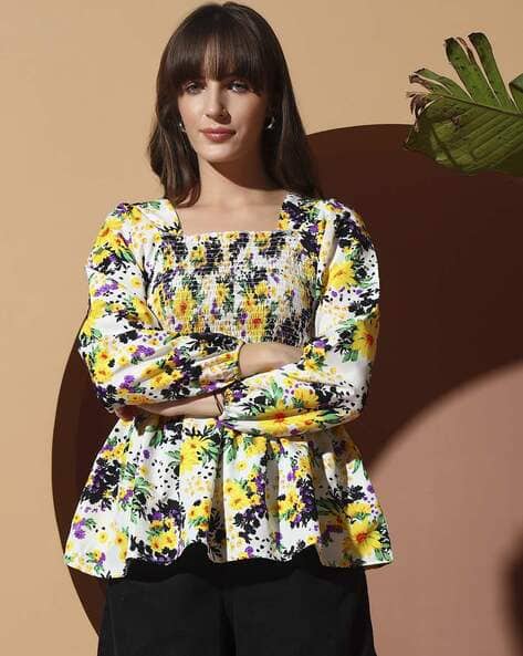 ZWERLON X AG Women Floral Print Regular Fit Top