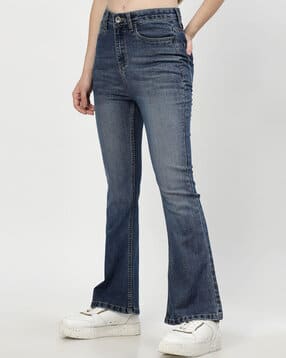 Women Bootcut Jeans with 5-Pocket Styling 