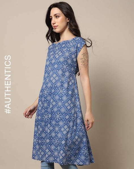 Indie Picks Handblock Print Cotton A-Line Kurta