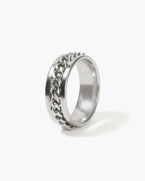 yousta Men Silver-Plated Metal Band Ring-picture-44