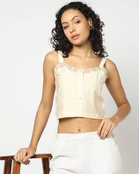 yousta Women Border Print Strappy Top-picture-32