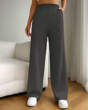 fabflee x ag Women Ribbed Relaxed Fit Trousers-picture-25