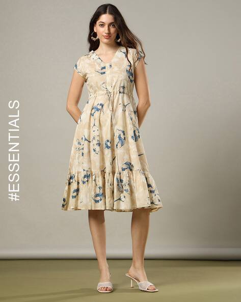 Nyrika Women Printed Cotton Tiered Dress