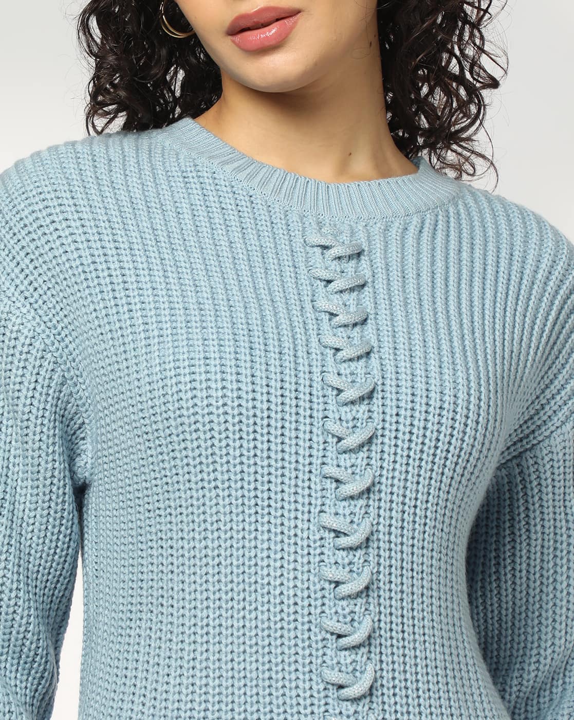 Buy DNMX Women Knitted Sweater with Cr Online | Ajio.com
