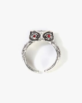 yousta Men Silver-Plated Owl Ring-picture-43