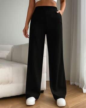 Women Ribbed Relaxed Fit Trousers