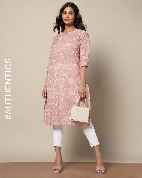 Indie Picks Handblock Print Cotton Straight Kurta