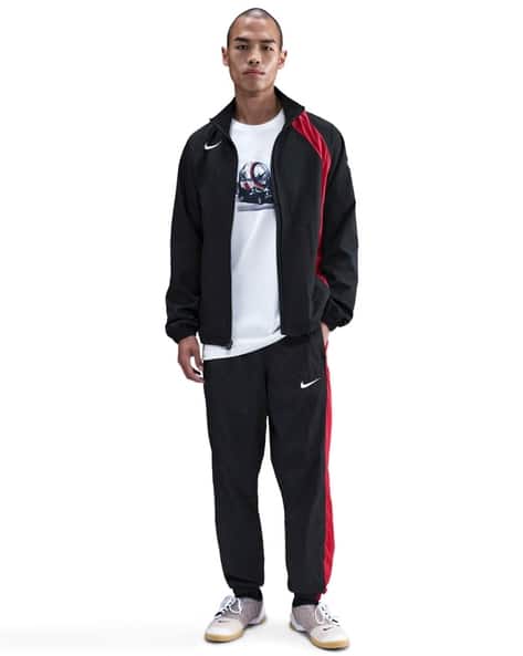 black and red nike tracksuit bottoms