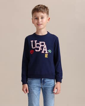 Boys Brand Print Regular Fit Sweatshirt-image-19
