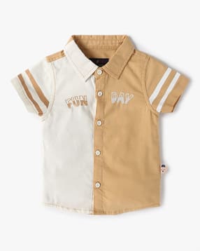 Boys Colourblock Regular Fit Shirt