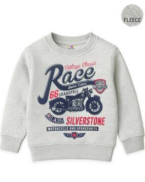 Boys Typographic Print Regular Fit Sweatshirts-image-3