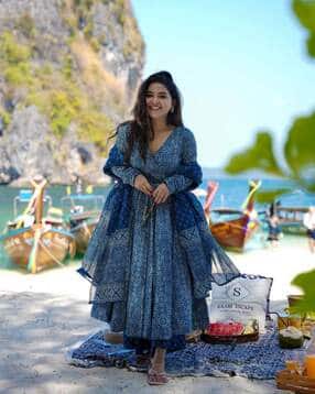 nyrika Women Bandhani Print Anarkali Kurta Suit Set-picture-28
