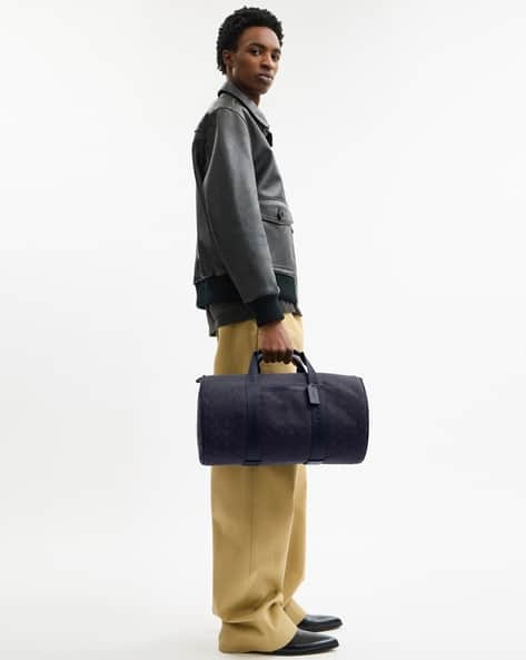 Buy Coach Signature Jacquard Theo Duffle Bag | Blue Color Men