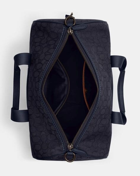 Buy Coach Signature Jacquard Theo Duffle Bag | Blue Color Men