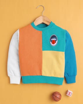 bumzee Boys Colour-Block Regular Fit Round-Neck Sweatshirt-picture-41