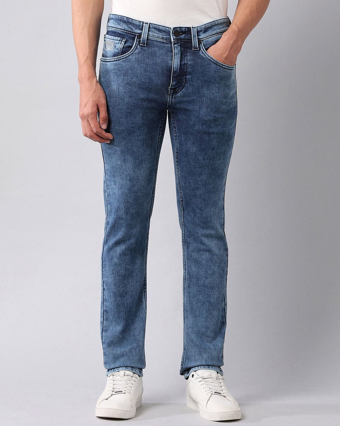 U.S. Polo Assn. Men Regallo Mid Wash Skinny Fit Jeans For Men (Indigo, 36)