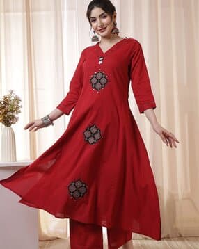 gulmohar jaipur Women Embellished Flared Kurta Set-picture-31