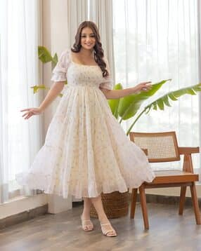 Women Midi Floral Dress-image-26