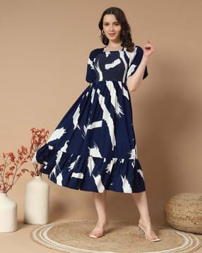 zwerlon x ag Women Printed Square-Neck Tiered Dress-picture-39