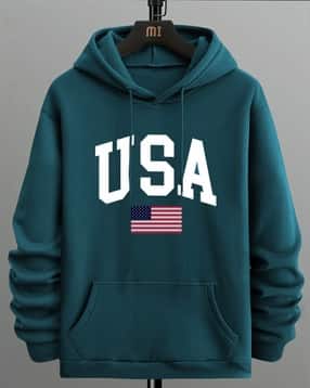 Men Typographic Print Regular Fit Hoodie-image-9