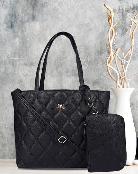 Mini Wesst Women Quilted Tote Bag with Pouch