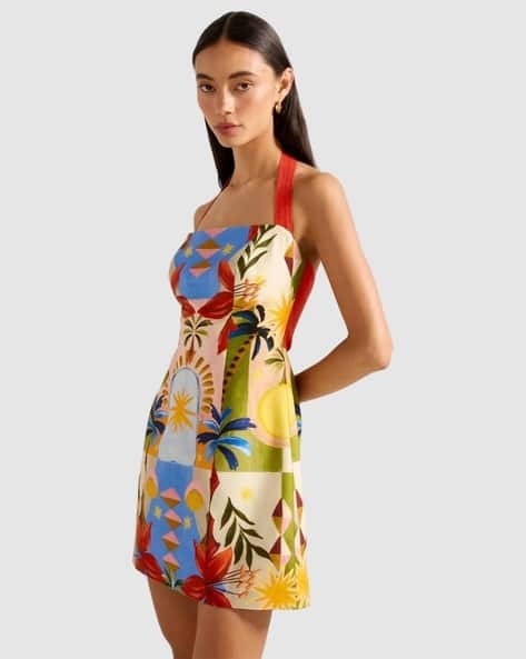 Forever New Women Tropical Print A-Line Dress