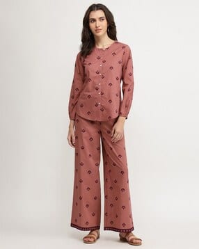 pink fort Women Floral Print 2-Piece Co-Ord Set-picture-47