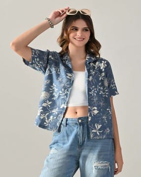 fuback x ag Women Floral Print Regular Fit Shirt with Lapel Collar-picture-16