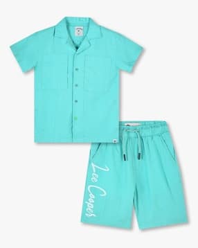 lee cooper Boys Cotton Shirt & Shorts Set-picture-34