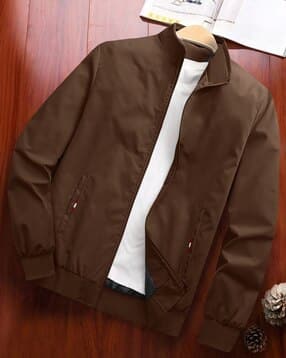 Men Regular Fit Bomber Jacket
