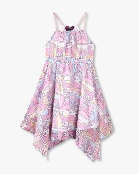 Girls Kuromi Print Fit & Flare Dress
