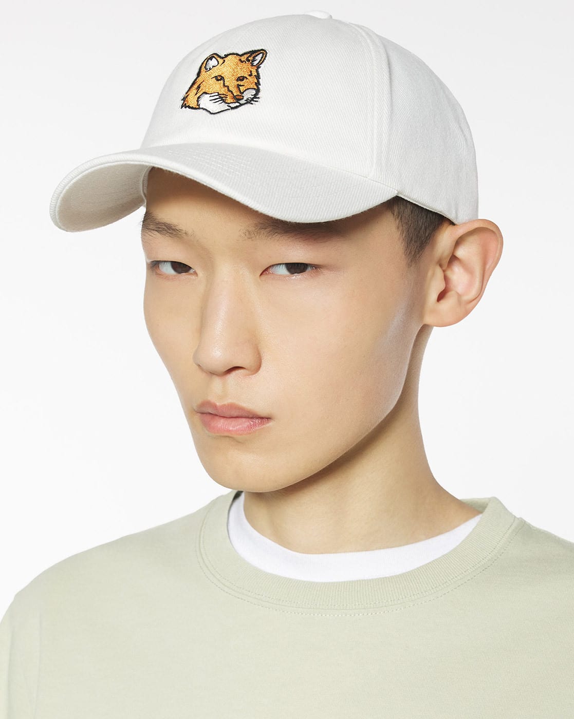 Buy Maison Kitsune Fox Head Cap | White Color Men | AJIO LUXE