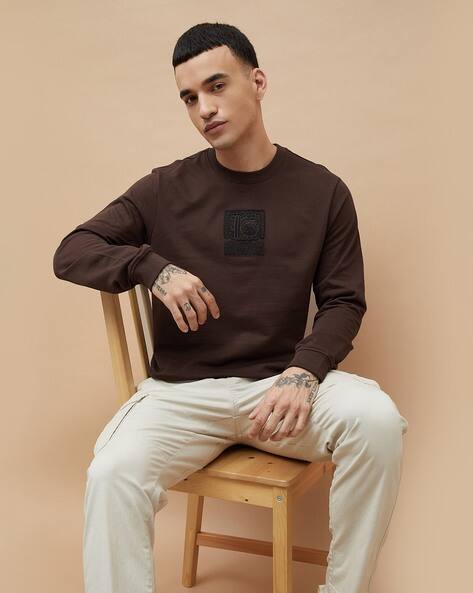 Fame forever by lifestyle Men Embroidery Regular Fit Sweatshirt