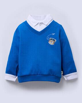 ed-a-mamma Boys Regular Fit Cotton Sweatshirt with Embroidery-picture-13