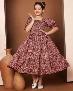 zwerlon x ag Girls Floral Print Square-Neck Fit & Flare Dress-picture-22
