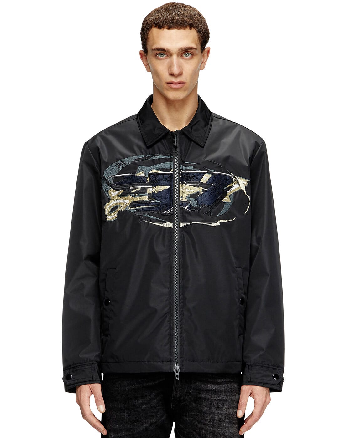 DIESELW-FLORES JACKET オーバーサイズ、サイズ:M Buy Black Jackets & Coats for Men by DIESEL Online | Ajio.com