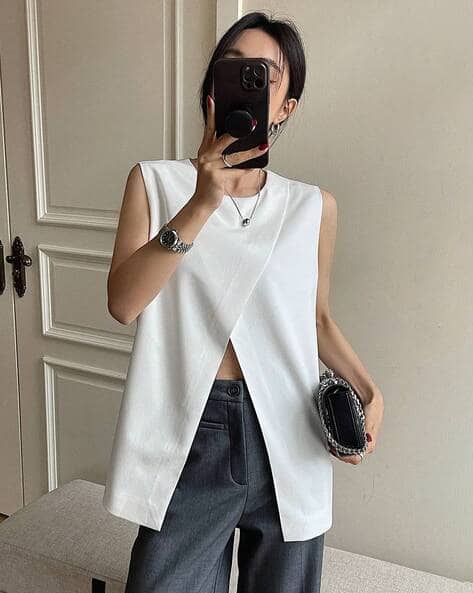 Zilcon Women Boxy Fit Crew-Neck Top