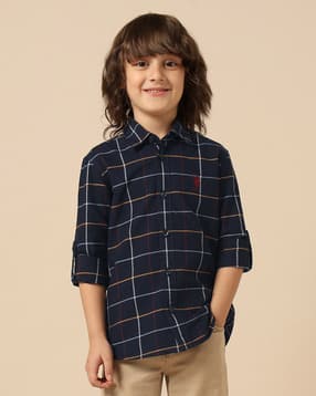 u.s. polo assn. Boys Checks Regular Fit Shirt-picture-40