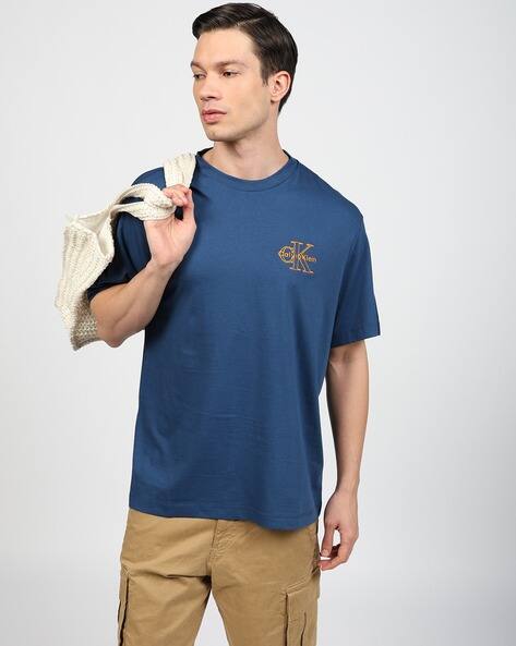 Calvin Klein Jeans Men A-REL Seasonal Monologo Print Relaxed Fit Crew-Neck T-Shirt