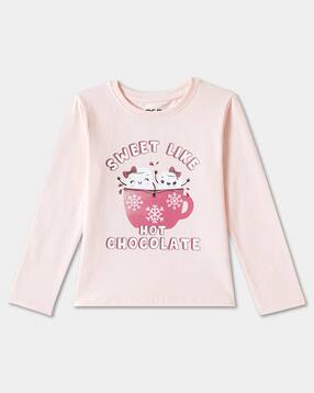 r&b Girls Typographic Print Round Neck T-Shirt-picture-44