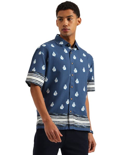 UNITED COLORS OF BENETTON Men Coconut Print Oversized Shirt