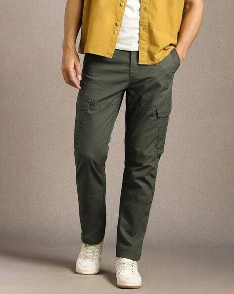 LOUIS PHILIPPE Men Textured Straight Fit Trousers
