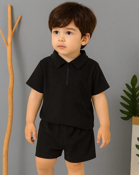Ninas Boys Ribbed Shorts & T-Shirt Set