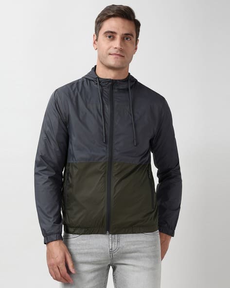PETER ENGLAND Men Regular Fit Harrington Jacket with Zip Pockets