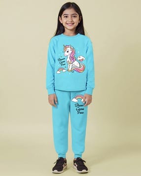 trampoline Girls Graphic Print Pants & Top Set-picture-38