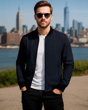 Men Regular Fit Bomber Jacket