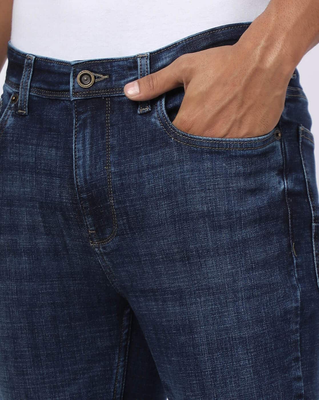 Men Mid-Wash Slim Fit Jeans