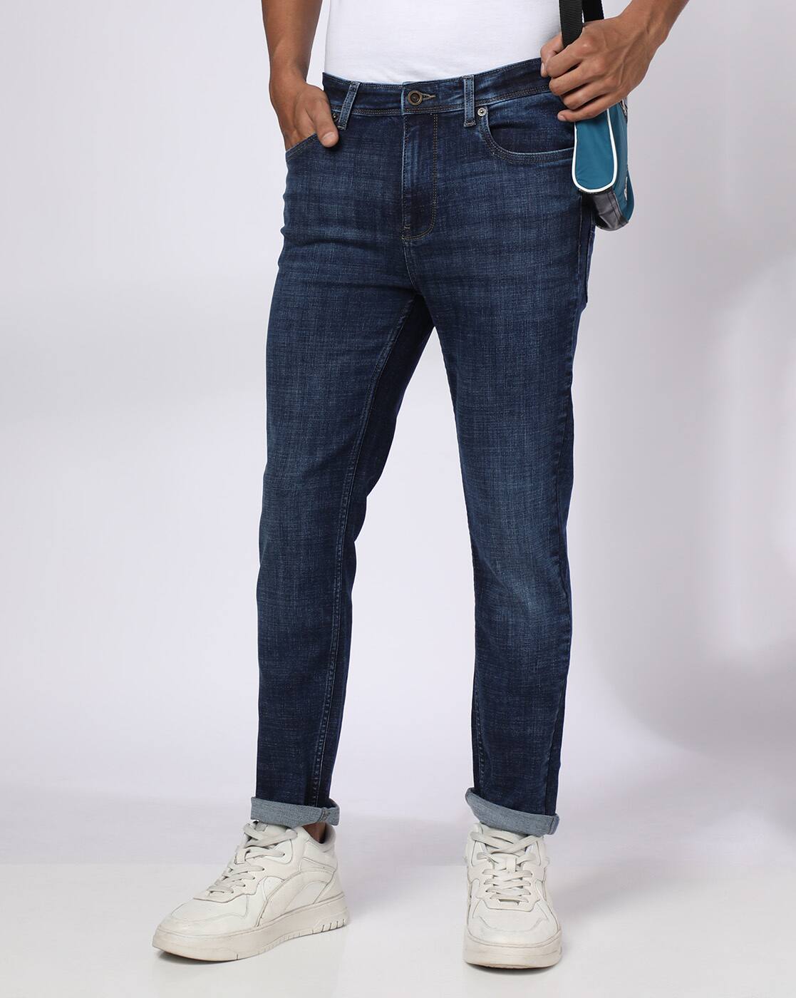 Men Mid-Wash Slim Fit Jeans