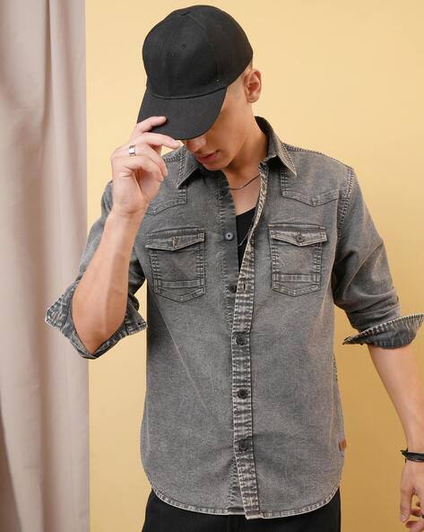 Locomotive Men Textured Oversized Fit Shirt