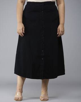 style quotient Women A-Line Skirt with Button-Closure-picture-16